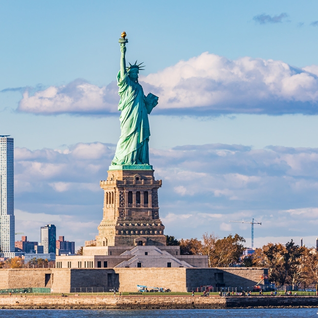 view of the statue of liberty