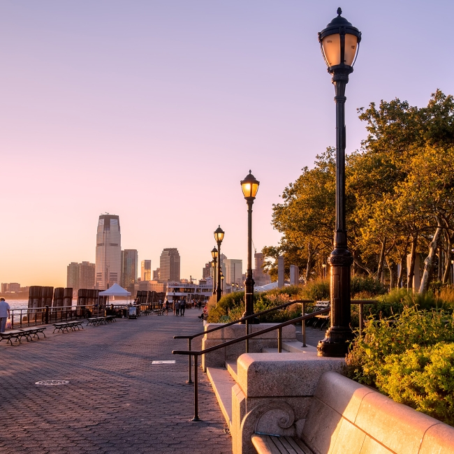 walking path at dusk