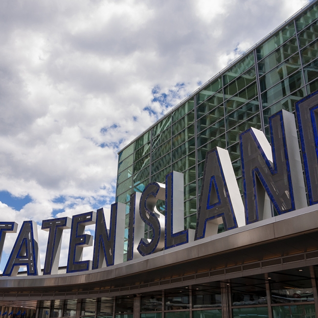 Detail of the Staten Island Ferry Terminal in New York City