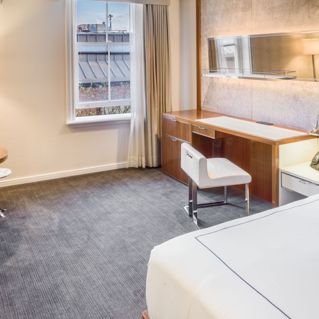 large space next to king bed