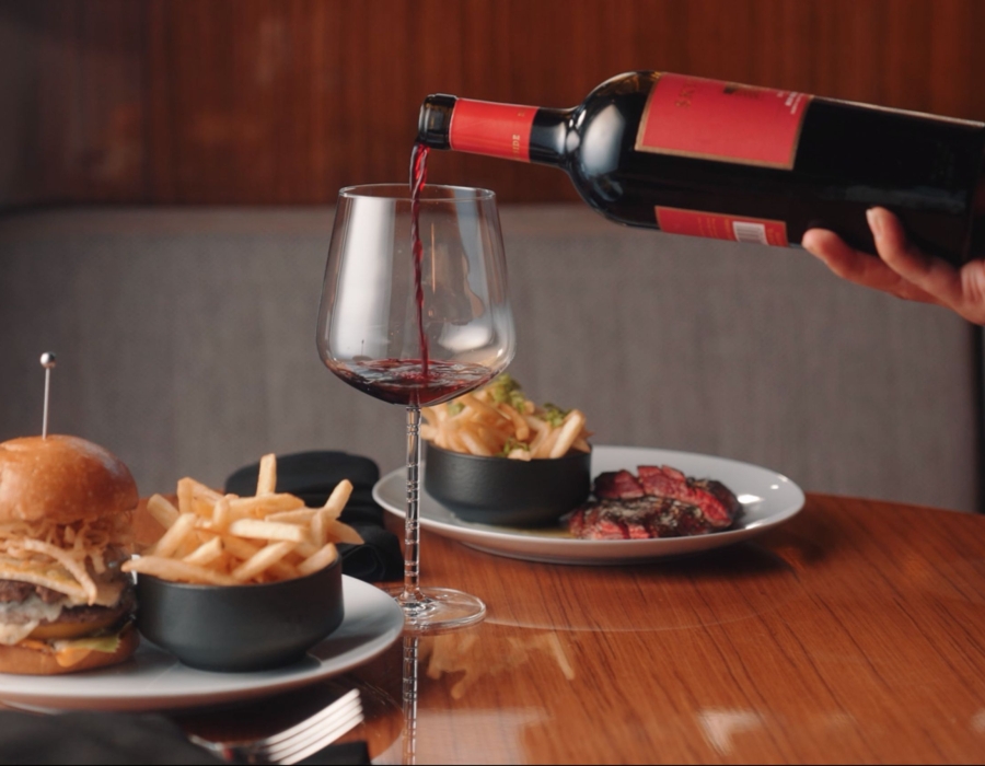 Urban Cove Wine Pour and Burger